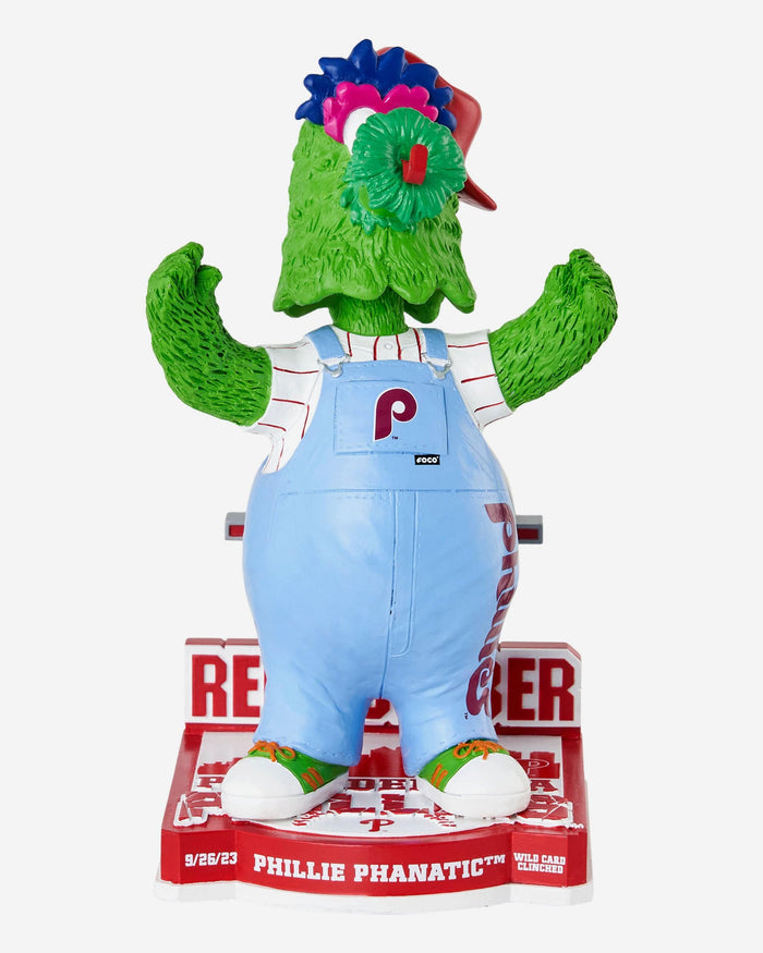 Phillie Phanatic Philadelphia Phillies Powder Blue Bib Overalls Red October Mascot Bobblehead FOCO - FOCO.com