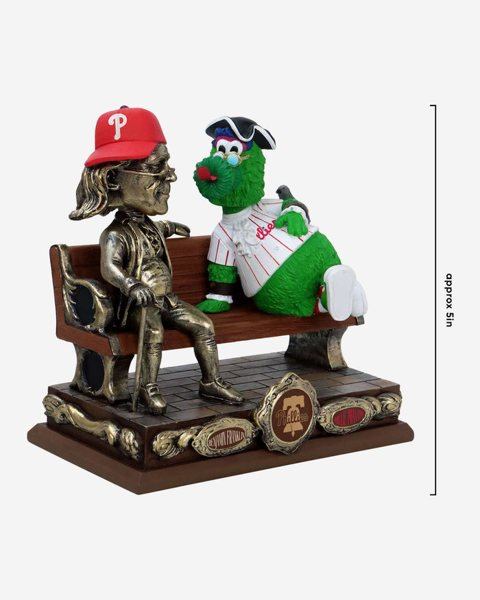 Phillie Phanatic & Ben Franklin Philadelphia Phillies Park Bench Dual Bobblehead FOCO - FOCO.com
