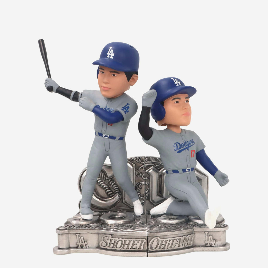 Shohei Ohtani Los Angeles Dodgers 50 Home Runs & 50 Stolen Bases Connecting Platinum Base Bobblehead Set FOCO - FOCO.com