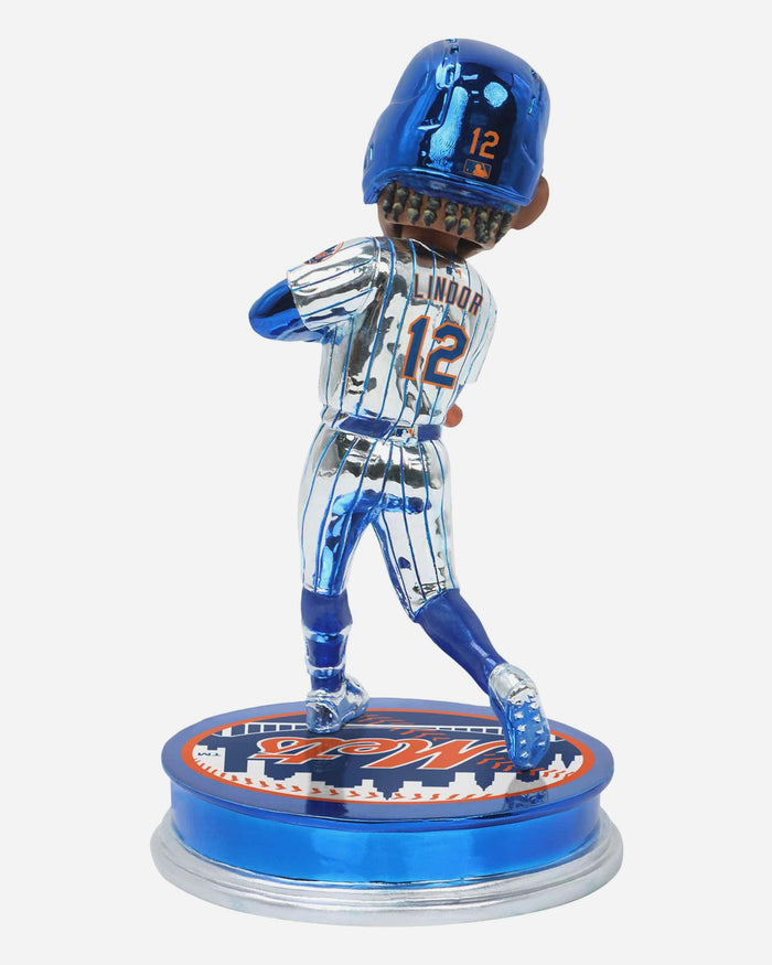 Francisco Lindor New York Mets Electroplated Bobblehead FOCO - FOCO.com