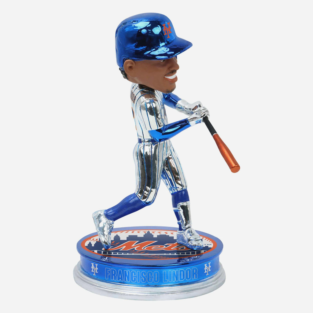 Francisco Lindor New York Mets Electroplated Bobblehead FOCO - FOCO.com