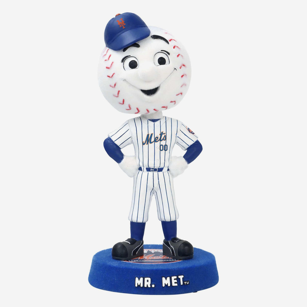 Mr Met New York Mets Fuzzy Fur Mascot Bobblehead FOCO - FOCO.com