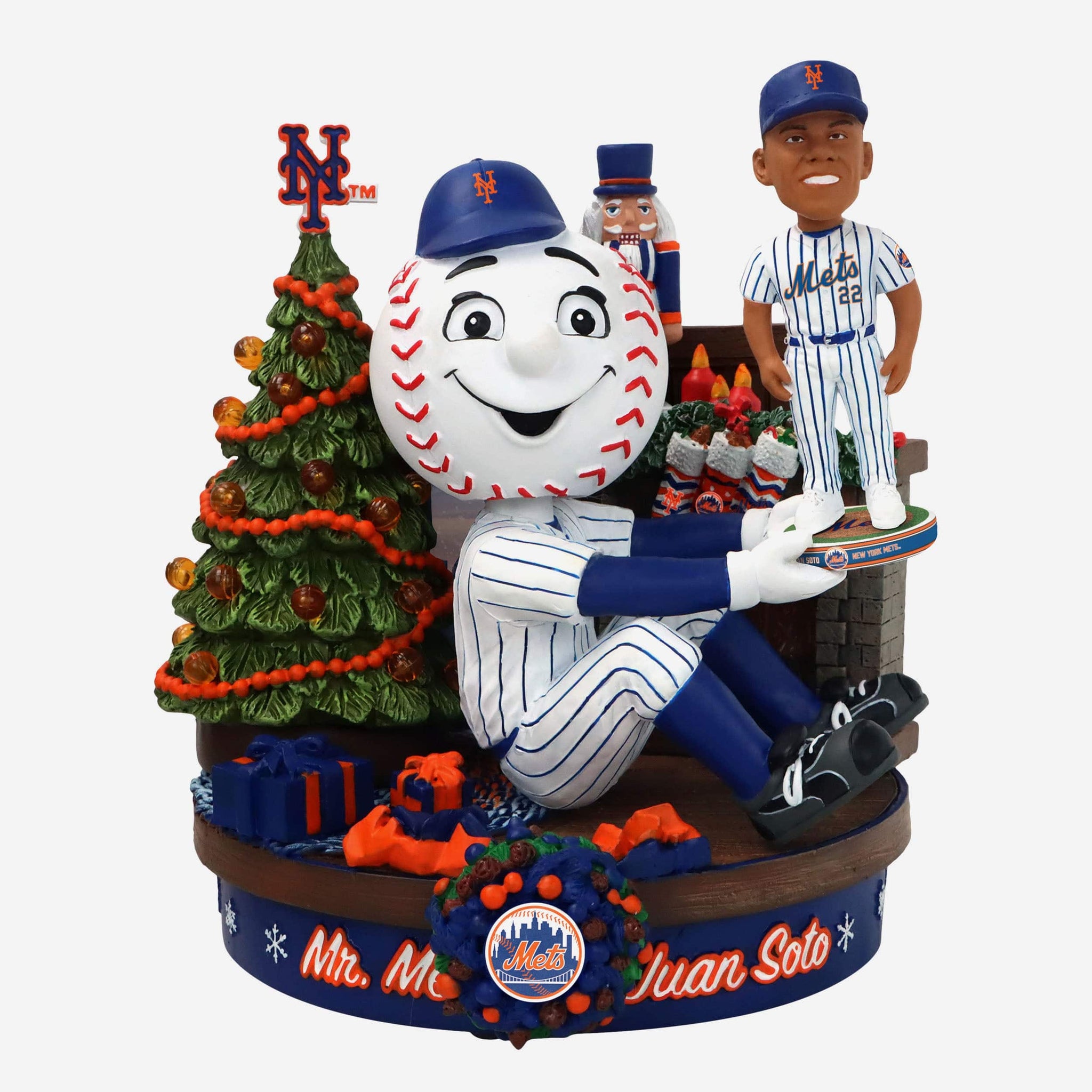 Mr Met & Juan Soto New York Mets Light Up Holiday Bobblehead