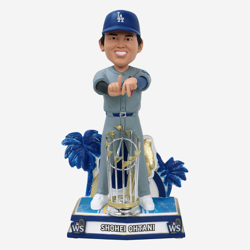 Shohei Ohtani Los Angeles Dodgers 2024 World Series Champions LA Gesture Bobblehead FOCO - FOCO.com