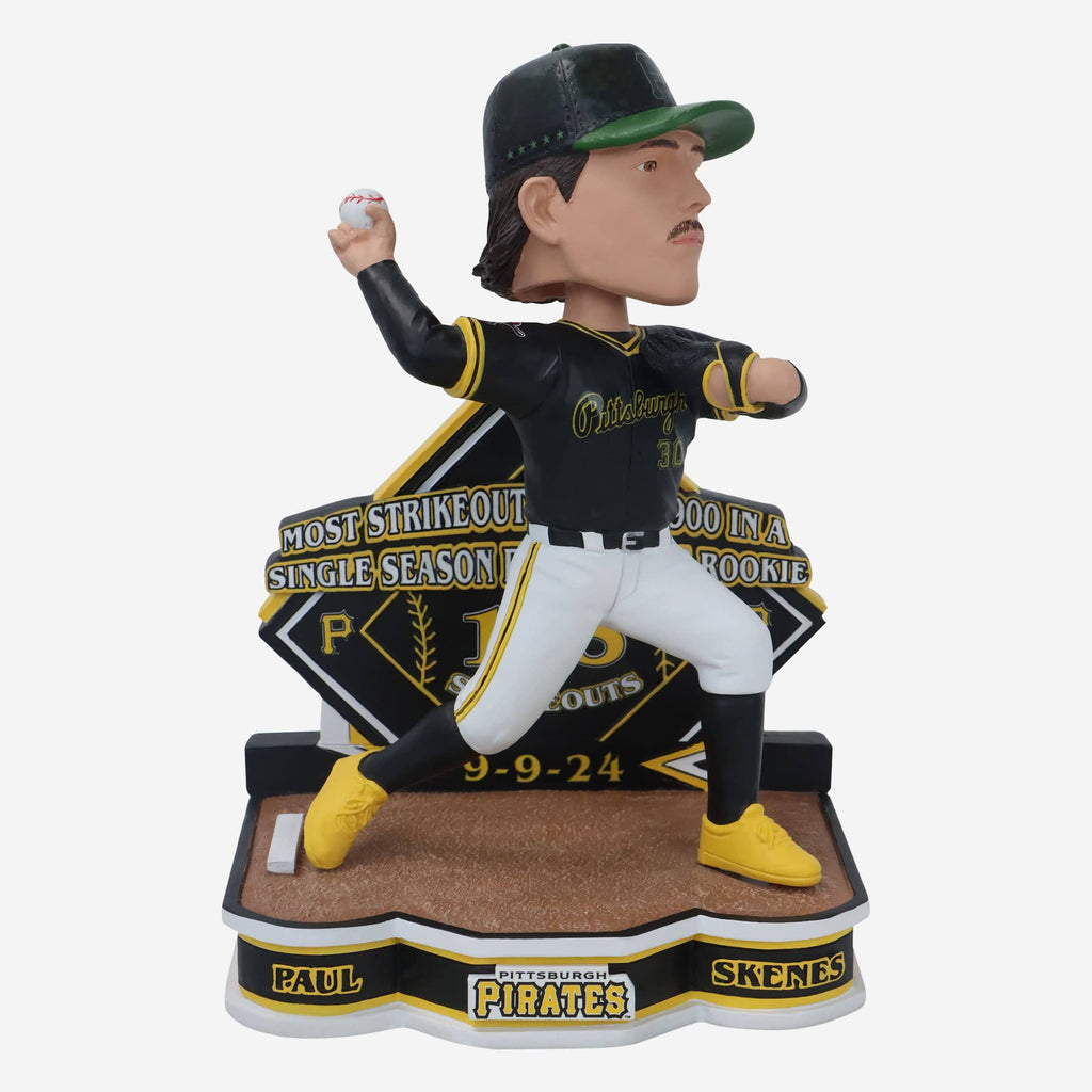 Paul Skenes Pittsburgh Pirates Franchise Single Season Rookie Strikeout Record Bobblehead FOCO - FOCO.com