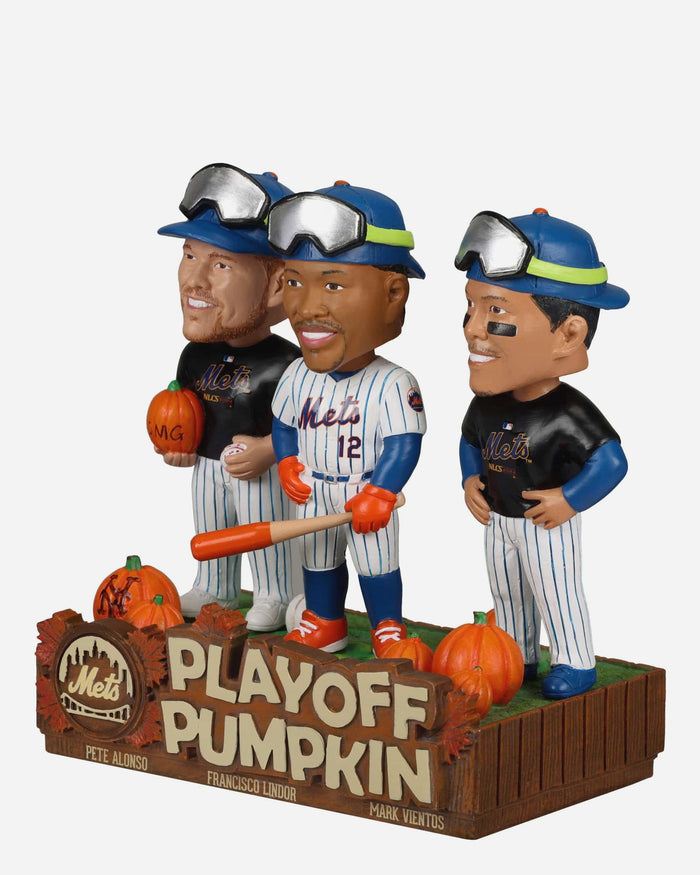 New York Mets Playoff Pumpkin Patch Mini Bobblehead Scene FOCO - FOCO.com