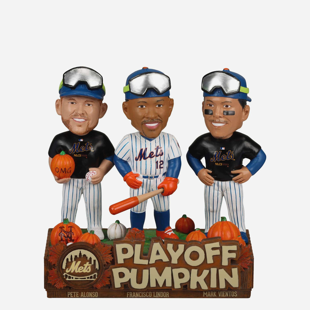 New York Mets Playoff Pumpkin Patch Mini Bobblehead Scene FOCO - FOCO.com
