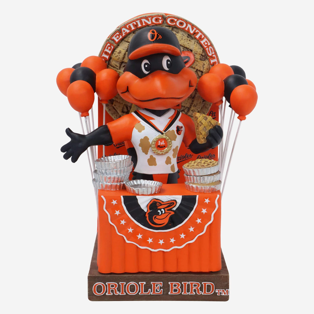 The Oriole Bird Baltimore Orioles Pie Eating Contest Mascot Bobblehead FOCO - FOCO.com