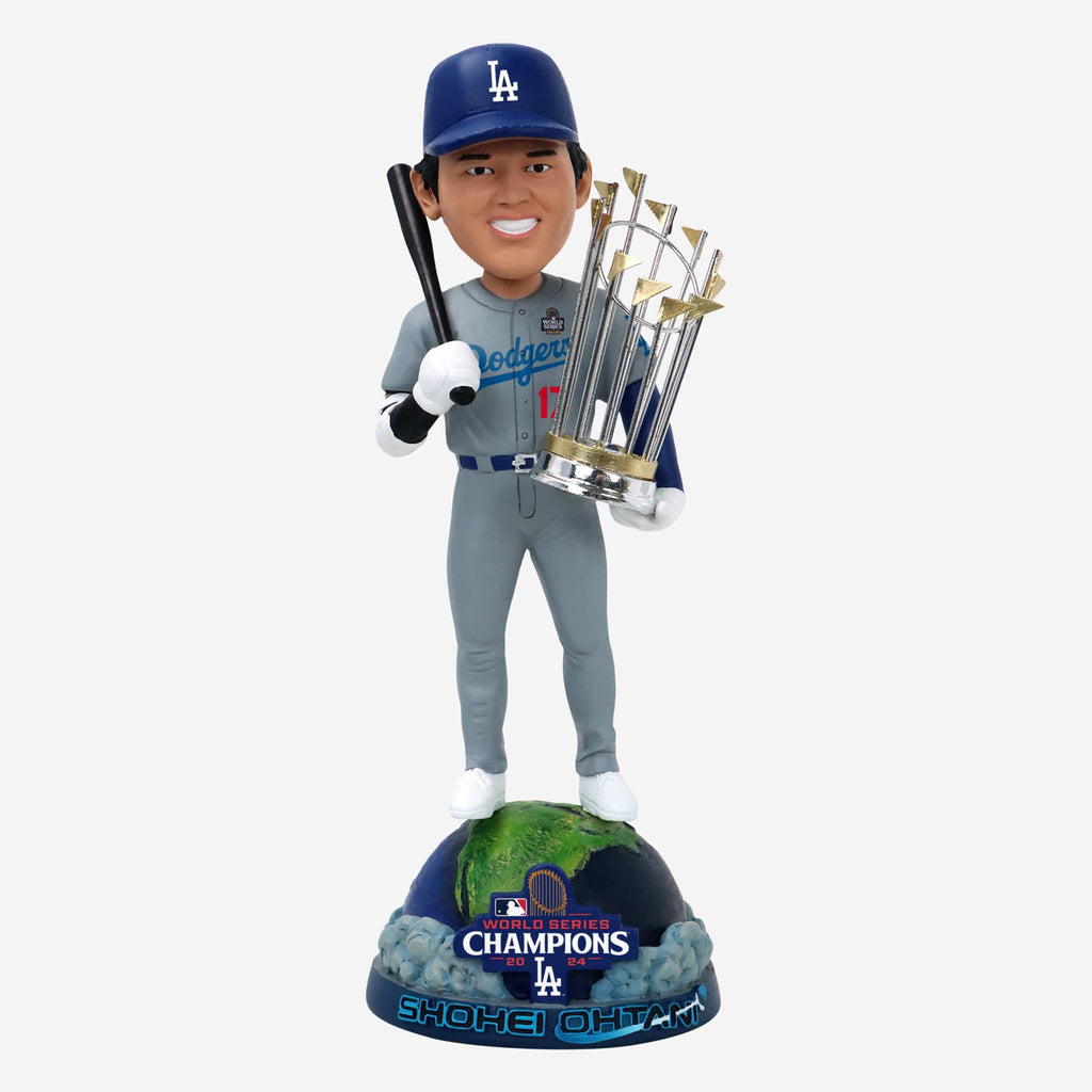 Shohei Ohtani Los Angeles Dodgers 2024 World Series Champions On Top of the World Bobblehead FOCO - FOCO.com