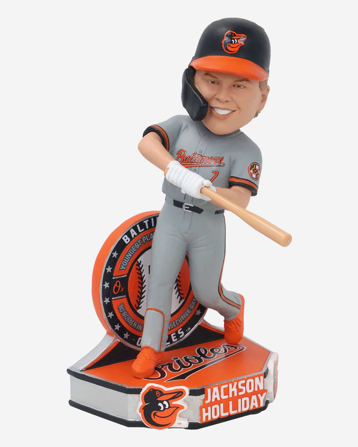 Jackson Holliday Baltimore Orioles Youngest Home Run Streak Bobblehead FOCO - FOCO.com