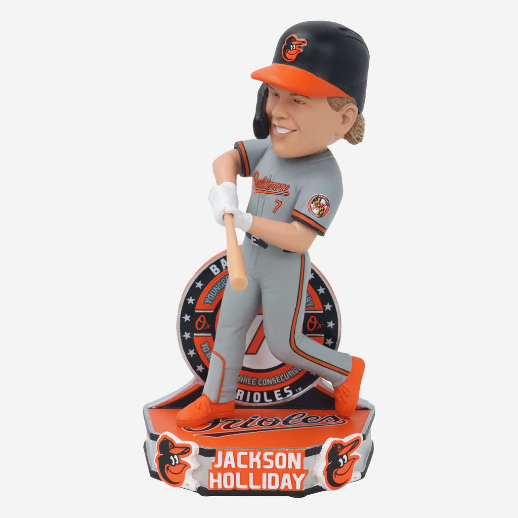 Jackson Holliday Baltimore Orioles Youngest Home Run Streak Bobblehead FOCO - FOCO.com