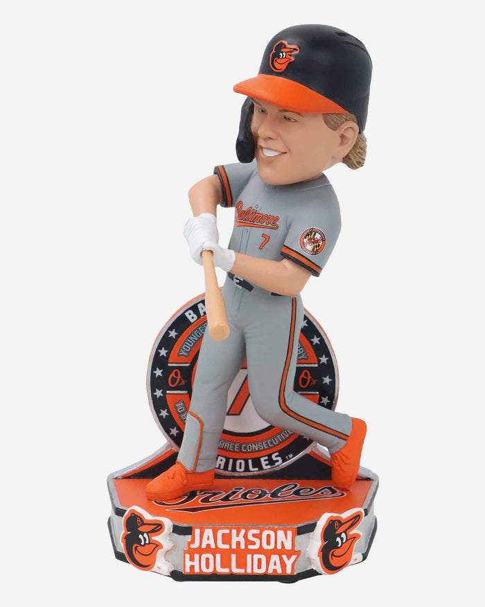 Jackson Holliday Baltimore Orioles Youngest Home Run Streak Bobblehead FOCO - FOCO.com