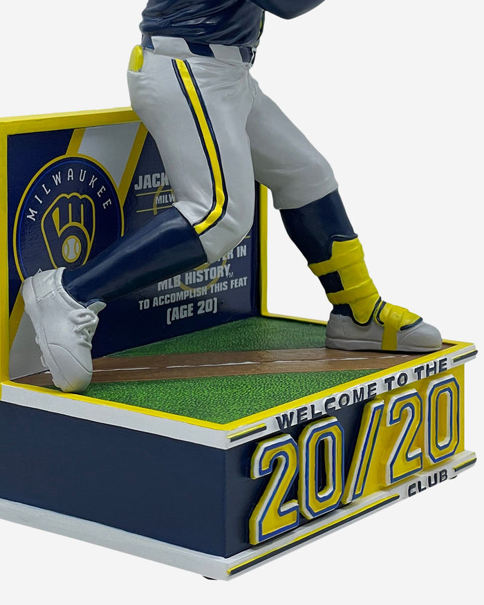 Jackson Chourio Milwaukee Brewers Youngest Ever 20 Home Runs and 20 Stolen Bases Season Bobblehead FOCO - FOCO.com