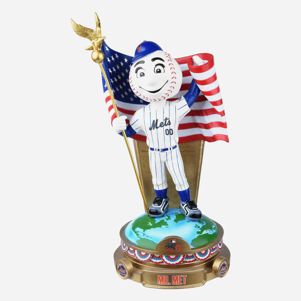 Mr Met New York Mets America's 250th Anniversary Flag Mascot Bobblehead FOCO - FOCO.com