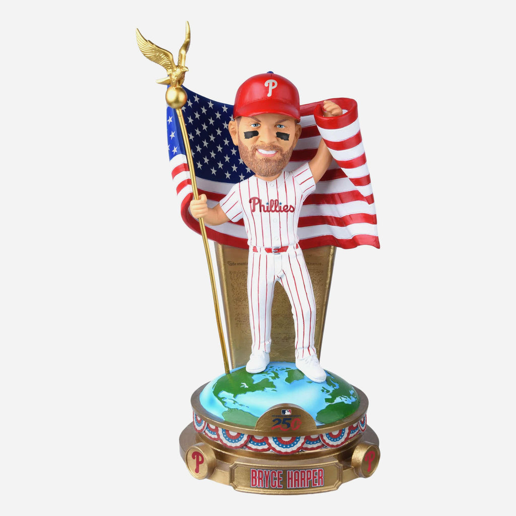 Bryce Harper Philadelphia Phillies America's 250th Anniversary Flag Bobblehead FOCO - FOCO.com