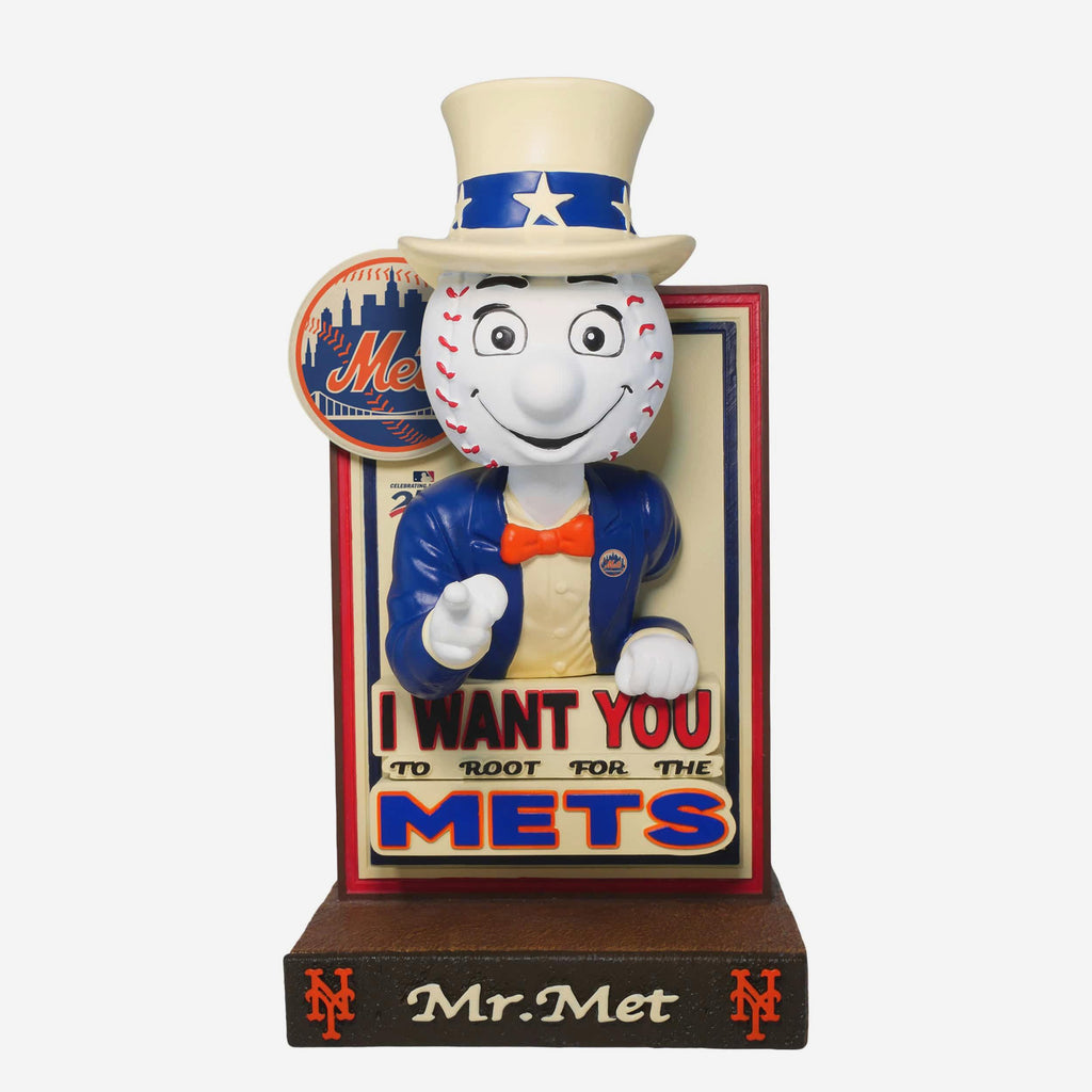 Mr Met New York Mets America's 250th Anniversary Uncle Sam Mascot Bobblehead FOCO - FOCO.com