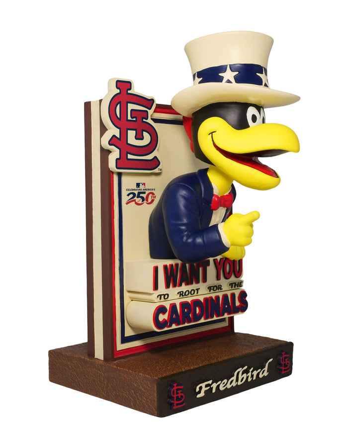 Fredbird St Louis Cardinals America's 250th Anniversary Uncle Sam Mascot Bobblehead