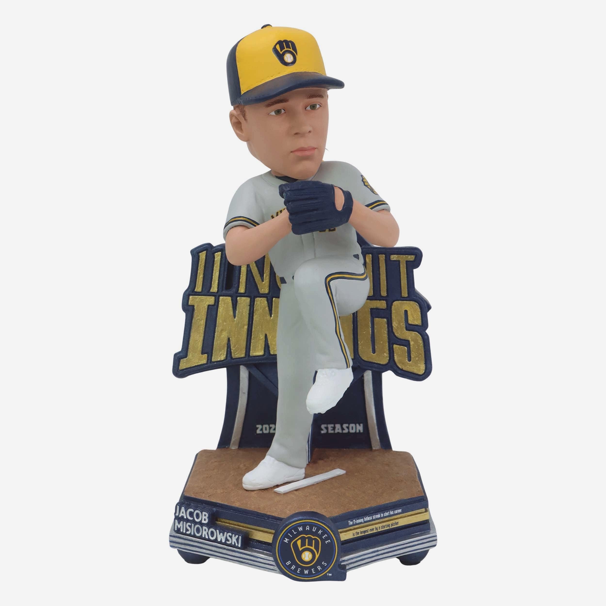Jacob Misiorowski ボブルヘッド Jacob Misiorowski Milwaukee Brewers 11 No-Hit Innings Career Start