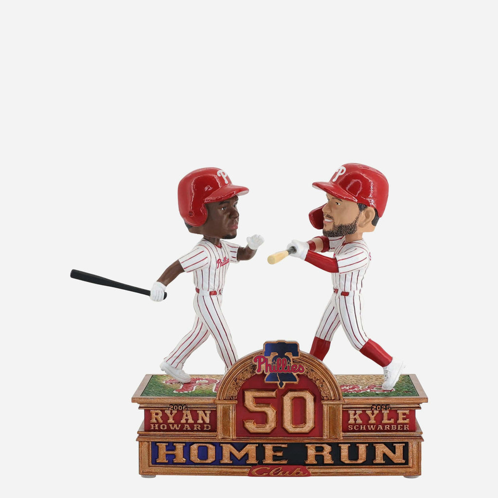 Kyle Schwarber and Ryan Howard Philadelphia Phillies 50 Home Run Club Mini Scene Bobblehead FOCO - FOCO.com