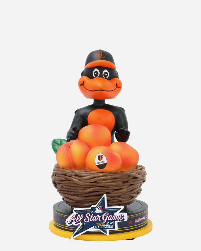 The Oriole Bird Baltimore Orioles 2025 MLB All-Star Peach Mascot Mini Bobblehead Scene FOCO - FOCO.com