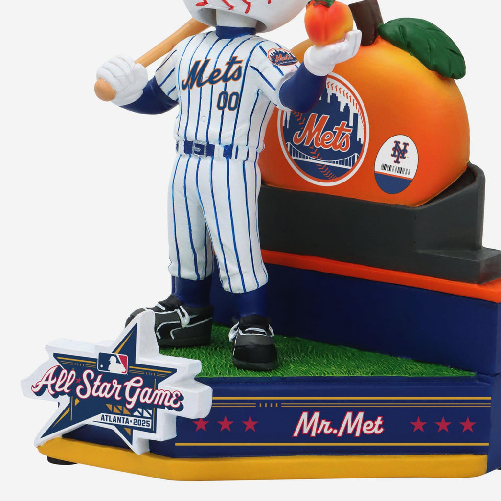 Mr Met New York Mets 2025 MLB All-Star Peach Mascot Mini Bobblehead Sc FOCO