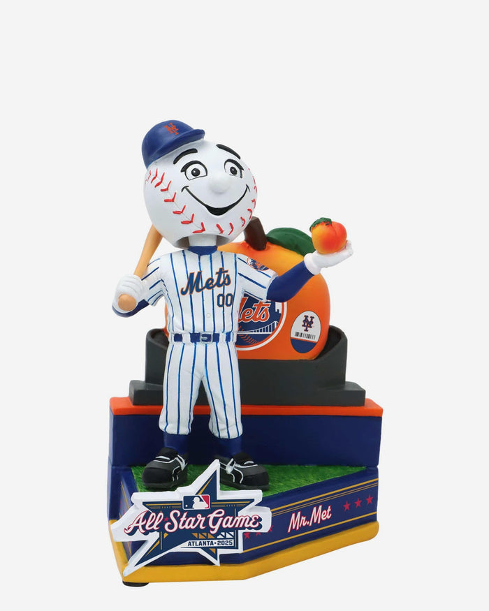 Mr Met New York Mets 2025 MLB All-Star Peach Mascot Mini Bobblehead Scene FOCO - FOCO.com