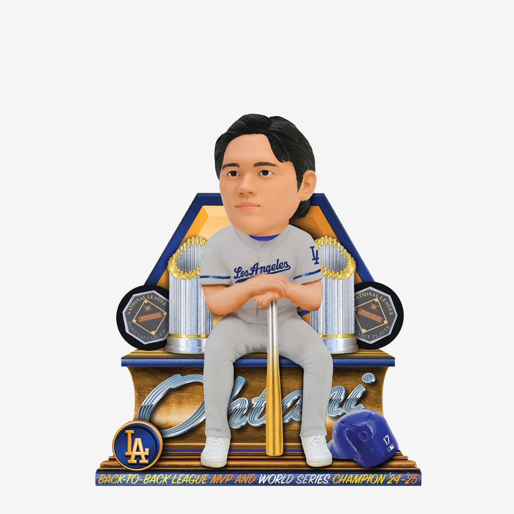 Shohei Ohtani Los Angeles Dodgers Back to Back League MVP and World Series Champion Mini Bobblehead FOCO - FOCO.com