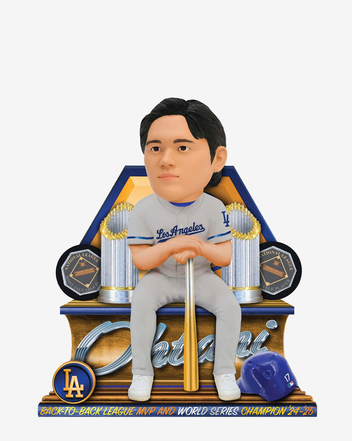 Shohei Ohtani Los Angeles Dodgers Back to Back League MVP and World Series Champion Mini Bobblehead FOCO - FOCO.com