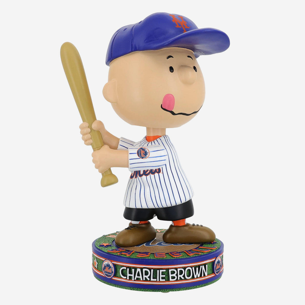 New York Mets Charlie Brown Peanuts Batting Bighead Bobblehead FOCO - FOCO.com