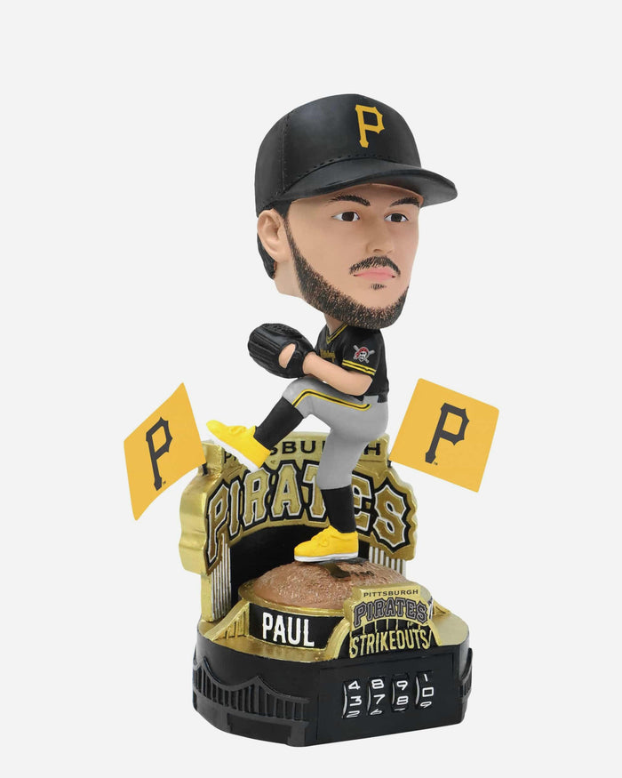 Paul Skenes Pittsburgh Pirates Strike Out Counter Medium Bighead Bobblehead FOCO - FOCO.com
