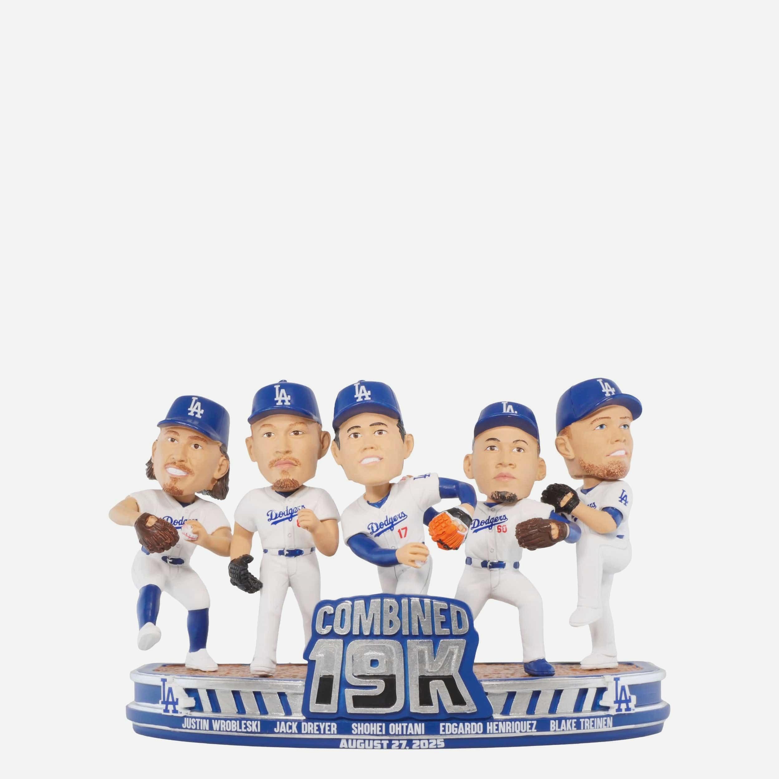 Los Angeles Dodgers 19 Strikeouts Franchise Record Mini Bobblehead