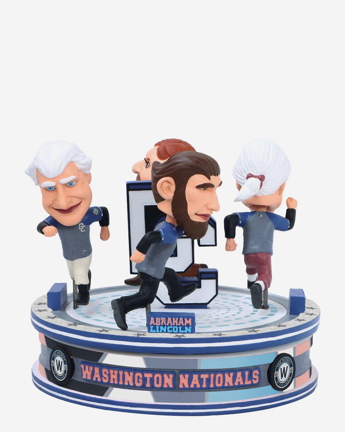 Washington Nationals 2025 City Connect Racing Presidents Spinner Mini Bobblehead Scene FOCO - FOCO.com