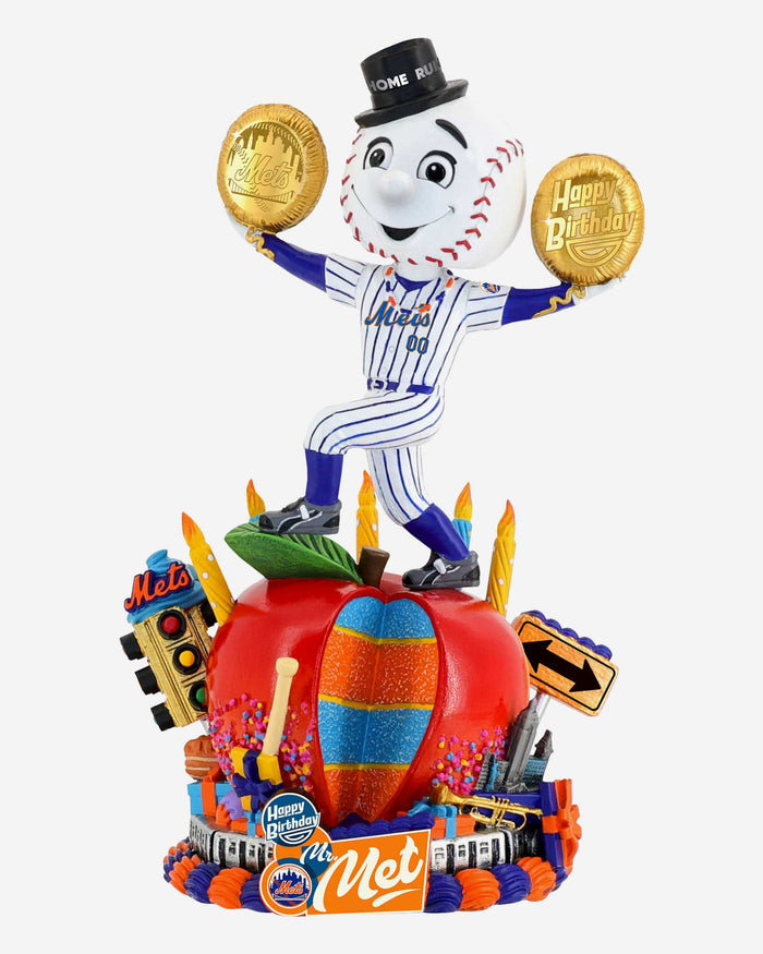 Mr Met New York Mets 2025 Big Apple Birthday Cake Bobblehead FOCO - FOCO.com