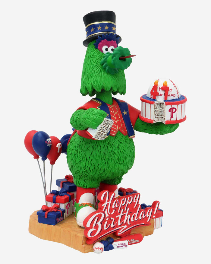Phillie Phanatic Philadelphia Phillies 2025 Birthday Mascot Bobblehead FOCO - FOCO.com