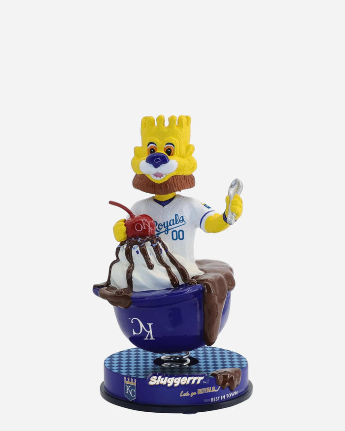 Sluggerrr Kansas City Royals Ice Cream Helmet Mascot Bobblehead FOCO - FOCO.com