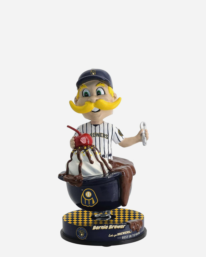 Bernie Brewer Milwaukee Brewers Ice Cream Helmet Mascot Bobblehead FOCO - FOCO.com