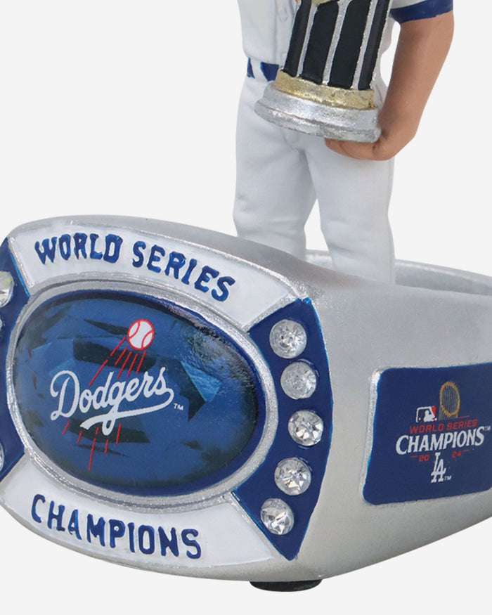 Shohei Ohtani Los Angeles Dodgers 2024 World Series Champions Japanese Gold Jersey Ring Base Mini Bighead Bobblehead FOCO - FOCO.com