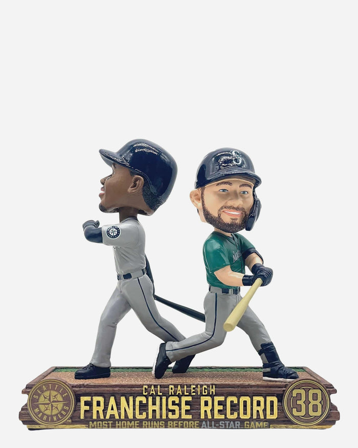 Cal Raleigh & Ken Griffey Jr Seattle Mariners Most Pre-All Star Home Runs Franchise Record Mini Dual Bobblehead FOCO - FOCO.com