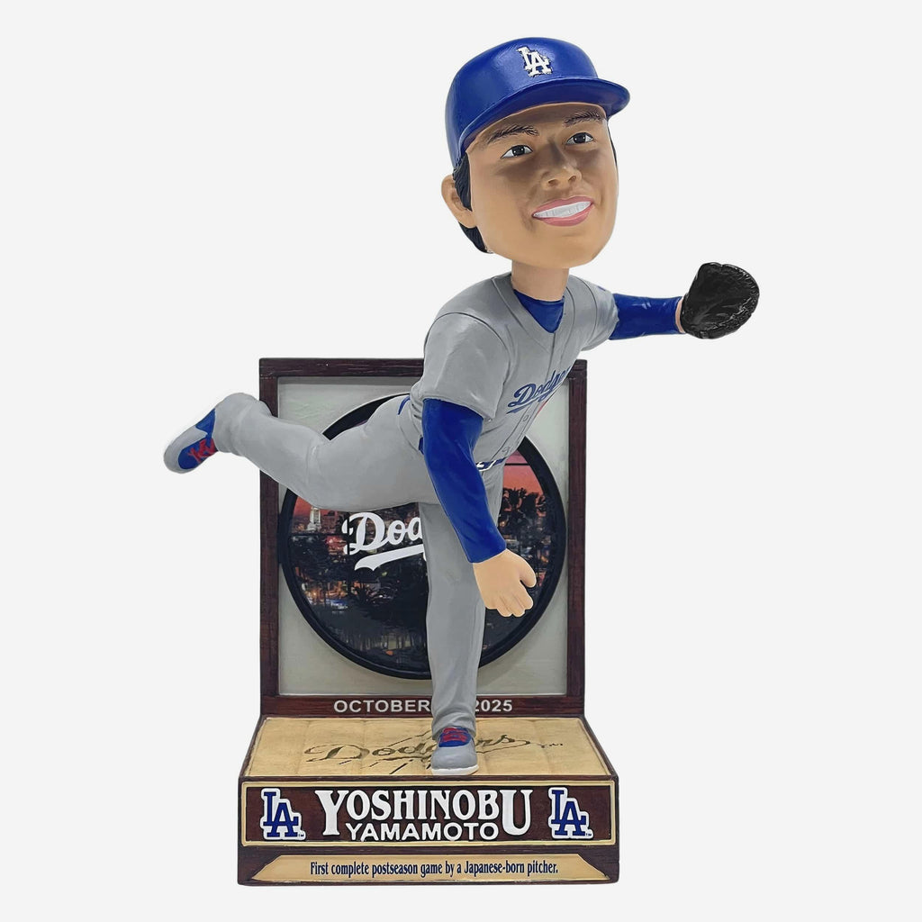 Yoshinobu Yamamoto Los Angeles Dodgers First Japanese Born Postseason Complete Game Bobblehead FOCO - FOCO.com