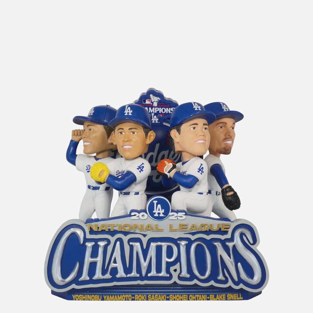 Los Angeles Dodgers 2025 National League Champions Pitchers Mini Bobblehead Scene FOCO - FOCO.com