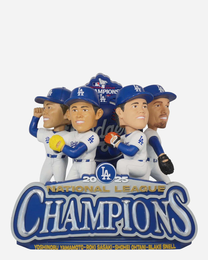 Los Angeles Dodgers 2025 National League Champions Pitchers Mini Bobblehead Scene FOCO - FOCO.com