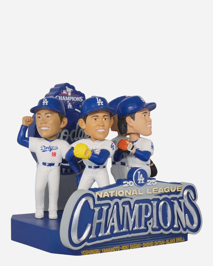Los Angeles Dodgers 2025 National League Champions Pitchers Mini Bobblehead Scene FOCO - FOCO.com