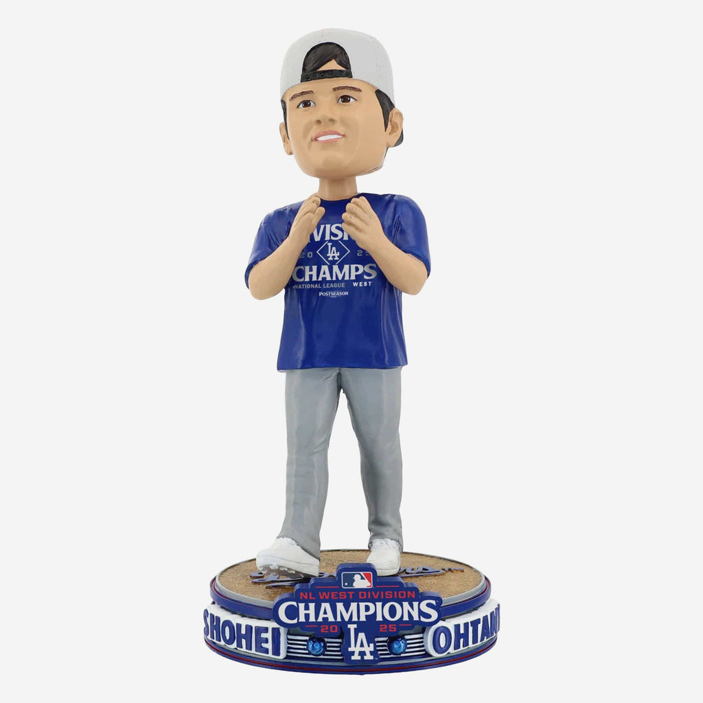 Shohei Ohtani Los Angeles Dodgers 2025 National League West Division Champions Cap & Tee Bobblehead FOCO - FOCO.com