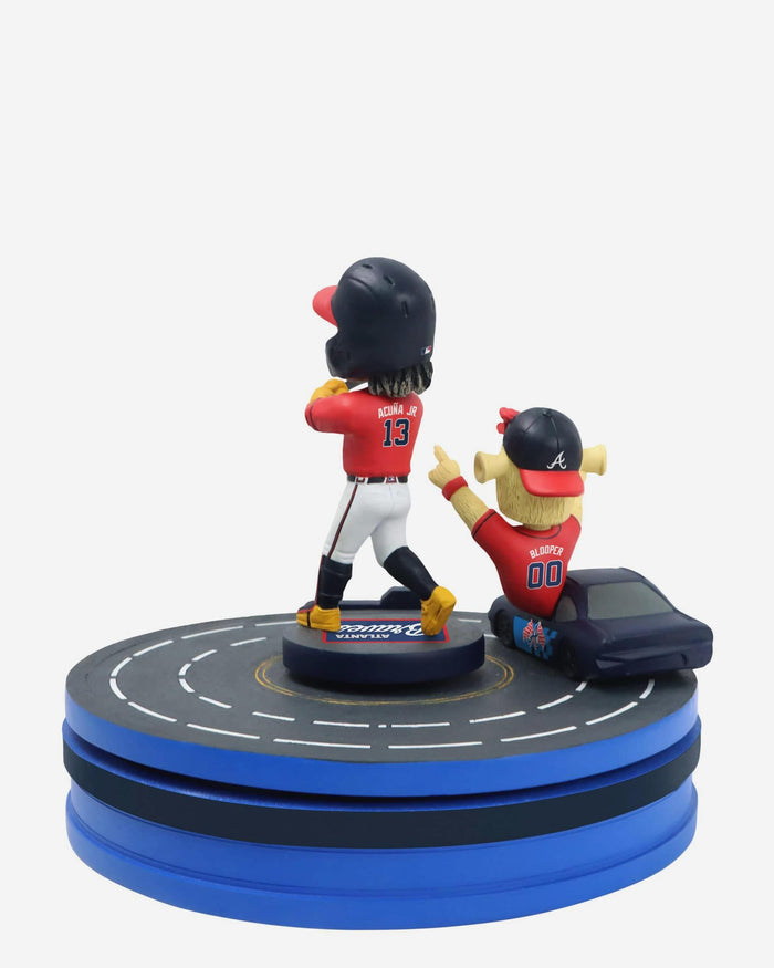 Ronald Acuna Jr & Blooper Atlanta Braves 2025 MLB Speedway Classic Racetrack Dual Spinner Bobblehead FOCO - FOCO.com