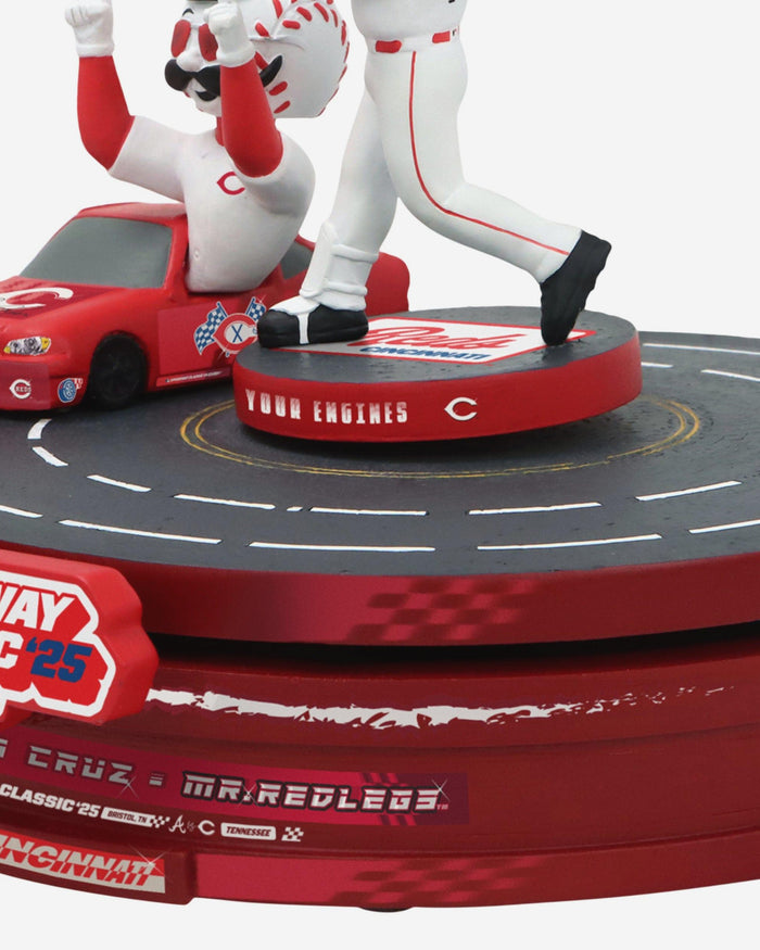 Elly De La Cruz & Mr Redlegs Cincinnati Reds 2025 MLB Speedway Classic Racetrack Dual Spinner Bobblehead FOCO - FOCO.com