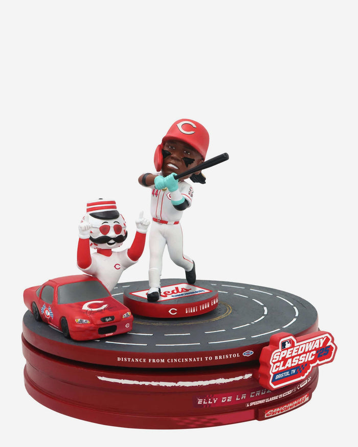 Elly De La Cruz & Mr Redlegs Cincinnati Reds 2025 MLB Speedway Classic Racetrack Dual Spinner Bobblehead FOCO - FOCO.com