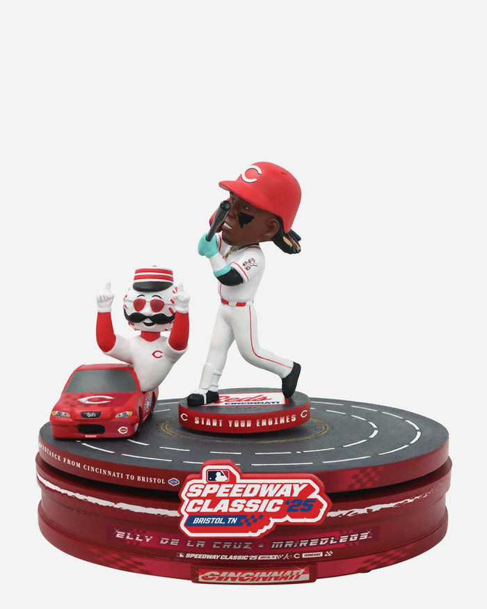 Elly De La Cruz & Mr Redlegs Cincinnati Reds 2025 MLB Speedway Classic Racetrack Dual Spinner Bobblehead FOCO - FOCO.com