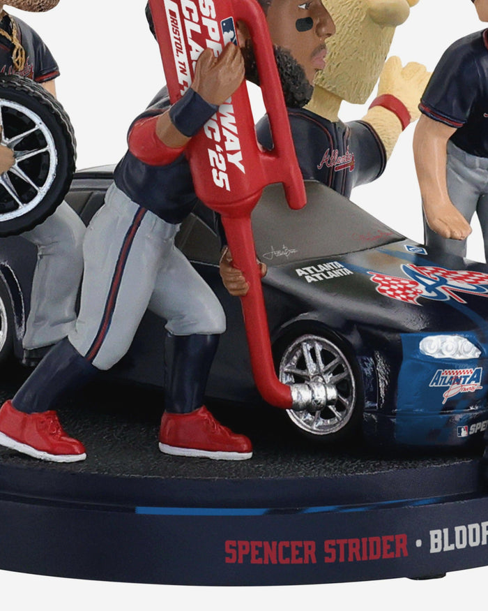 Atlanta Braves 2025 MLB Speedway Classic Pit Crew Mini Bobblehead Scene FOCO - FOCO.com