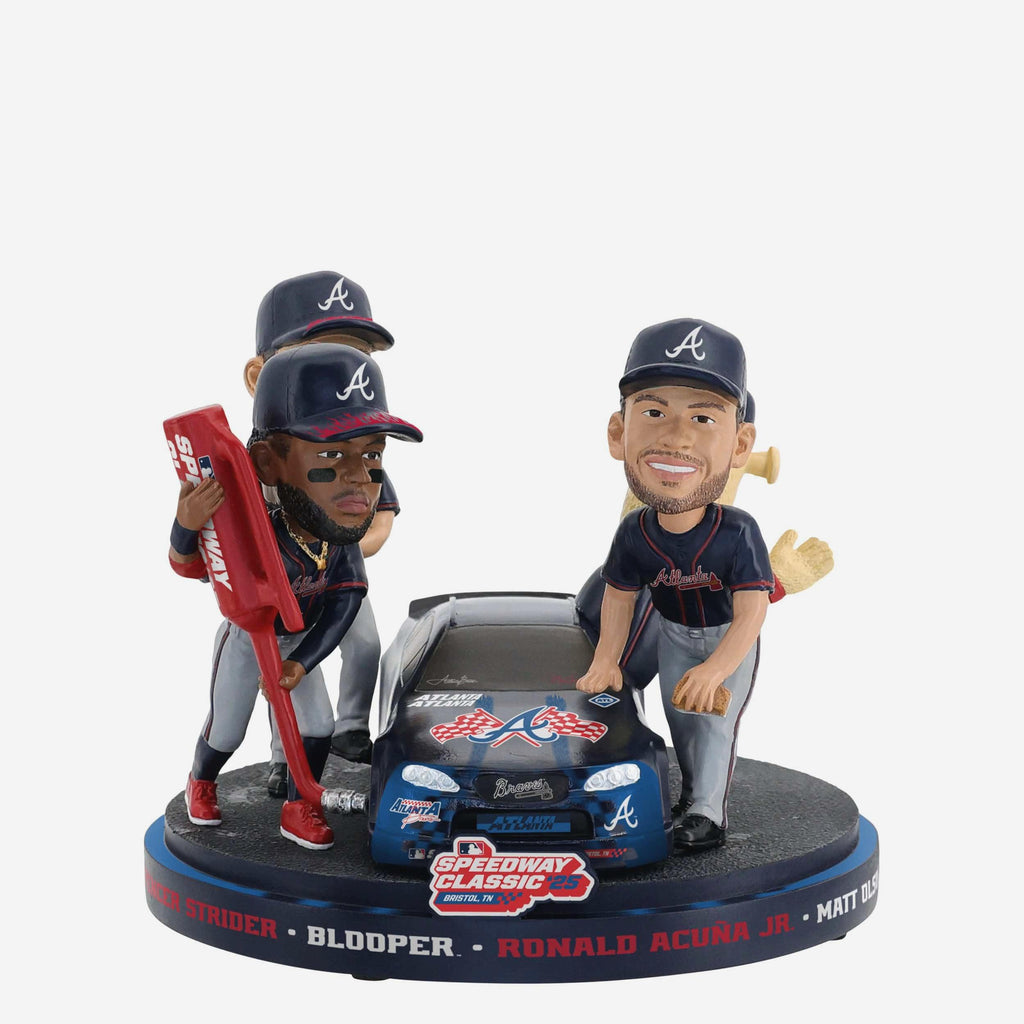 Atlanta Braves 2025 MLB Speedway Classic Pit Crew Mini Bobblehead Scene FOCO - FOCO.com