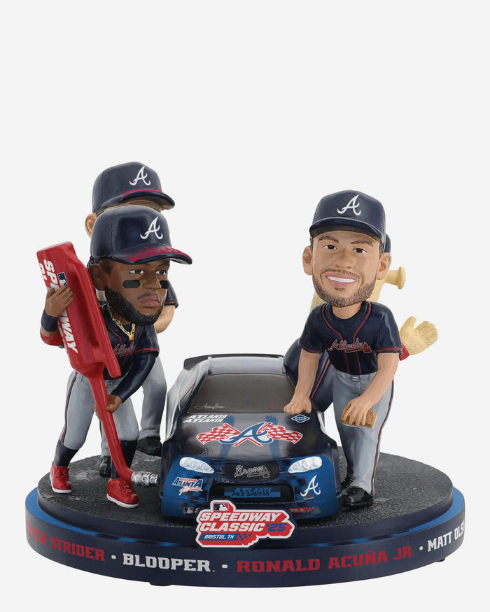 Atlanta Braves 2025 MLB Speedway Classic Pit Crew Mini Bobblehead Scene FOCO - FOCO.com